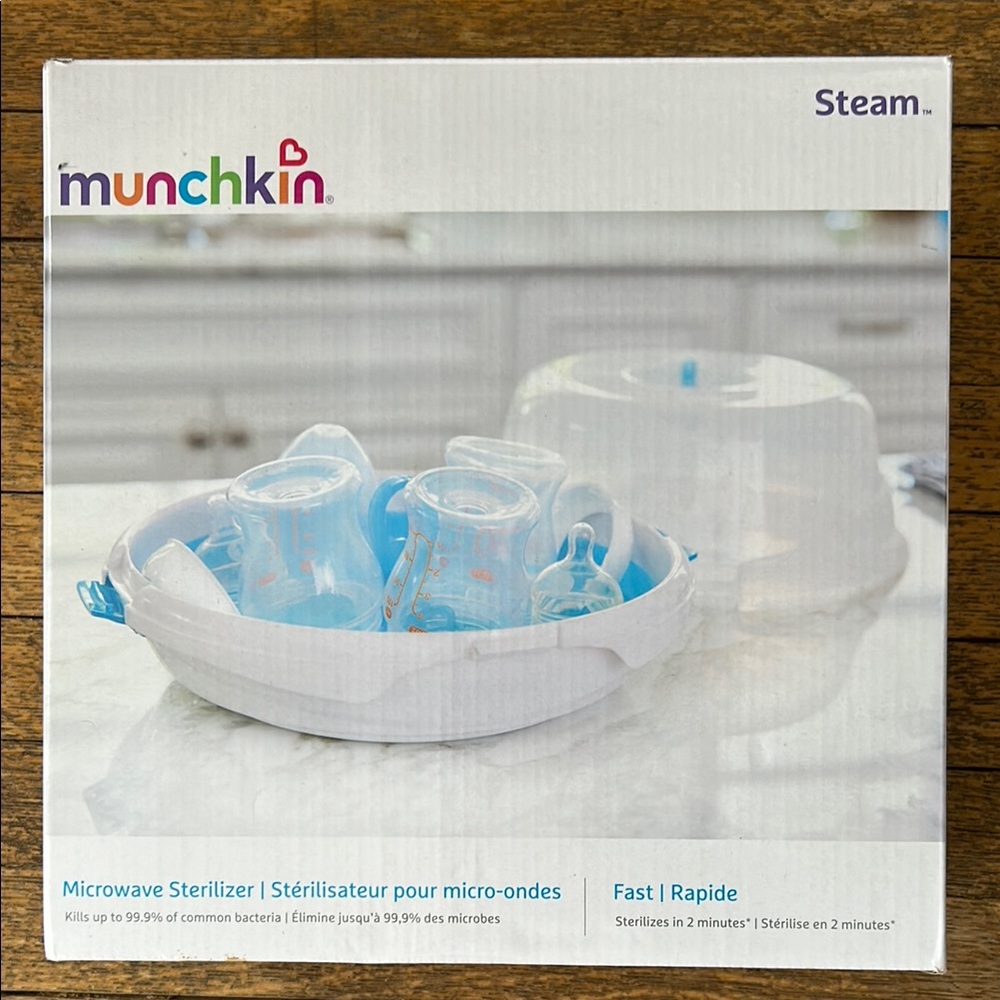 Munchkin Steam Microwave Sterilizer with Blue Accents